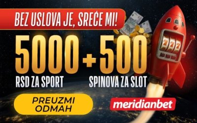 500 spinova + 5.000 dinara za početak avanture - to može samo Meridian