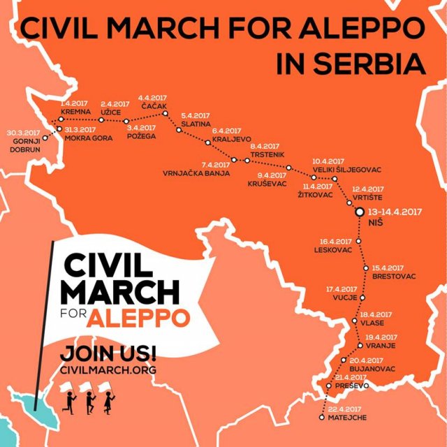 "Marš za Alep" prenoćio u Žitkovcu